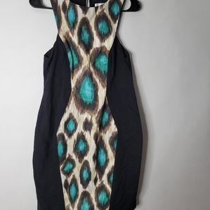 Simona Australia Snake Print Panel Sexy Cut Dress Size 8